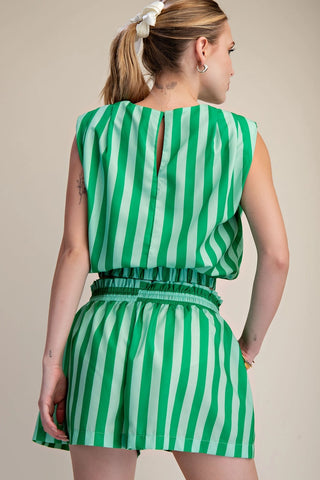GLAM | Charlie Stripe Padded Set - Kelly Green