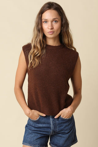 Olivaceous Rosa Essential Sweater Vest Brown