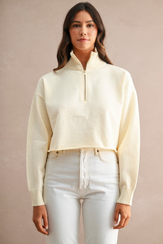 Aven Half-Zip Sweater Cream