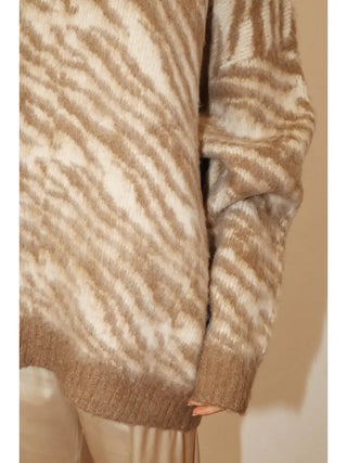 Tessa Zebra Sweater Tan