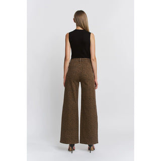 MICA DENIM | Leopard Wide Leg Jeans