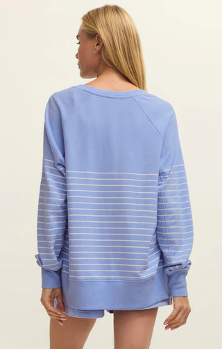 Z Supply | Weekender Stripe V-neck Barcelona Blue