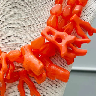 TWO FORTY TWO | Chic Coral Statement Necklace - Marbled Coral