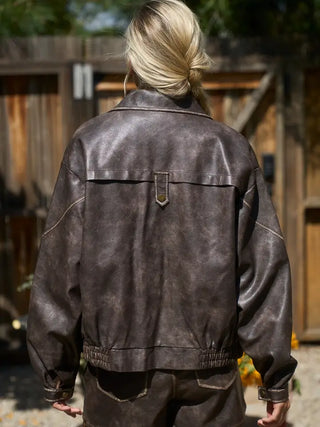 Kylie Leather Jacket Brown