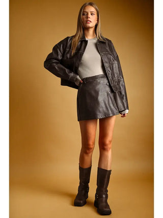 Sienna Faux Leather Skort