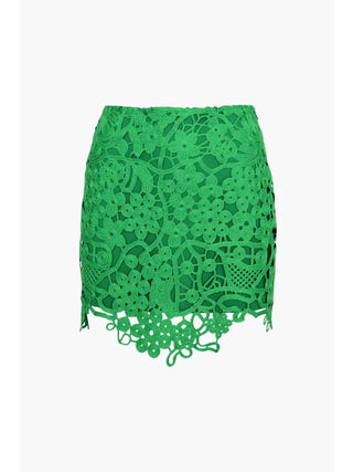 Adelyn Rae  | Janine Crochet Lace Mini Skirt Green