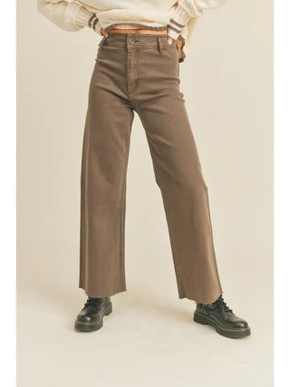 The Sutton Wide Leg Denim Brown