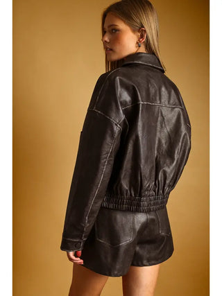 Sienna Faux Leather Skort