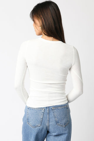 Abbey Long Sleeve Top White