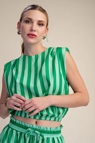 GLAM | Charlie Stripe Padded Set - Kelly Green