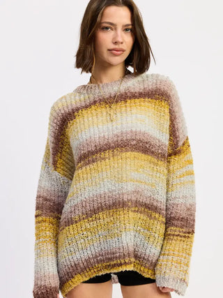 Romy Striped Sweater Yellow Brown Mix