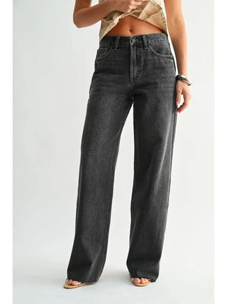 Rachel Wide Leg Washed Gray