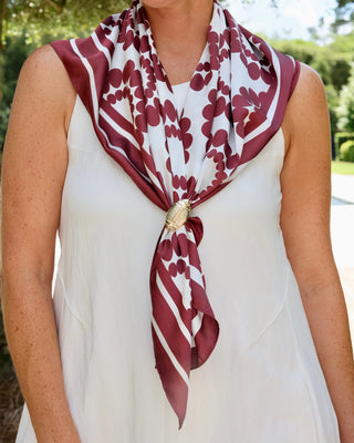 Lucy Floral Scarf Maroon White