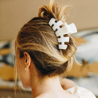 TELETIES | Classic Hair Clip | Large | Coconut White