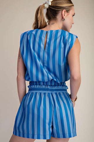 GLAM | Charlie Stripe Padded Set - Blue
