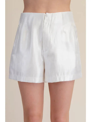 The Harper Glossy Shorts White