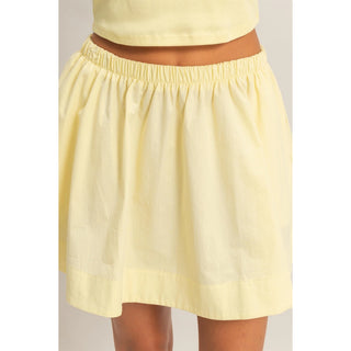 Sprinters Ribbed Skirt Set | Pale Yellow