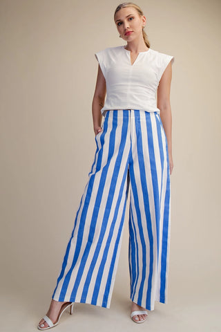 Dunning Wide Legs Pants White Royal