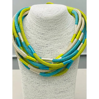 TWO FORTY TWO | Original Slub 8-Strand Necklace - Citrus/Turquoise Multi