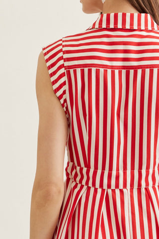 ENTRO Venise Striped Midi Dress, striped midi dress