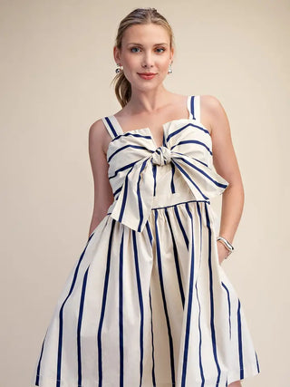 Leah Stripe Mini Dress Navy