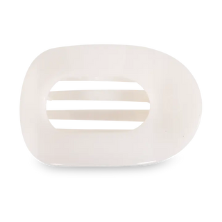 TELETIES | Round Flat Hair Clip | Large | Coconut White