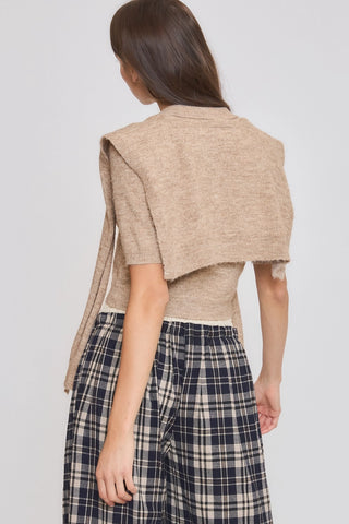 Rylee Tie Sweater Taupe