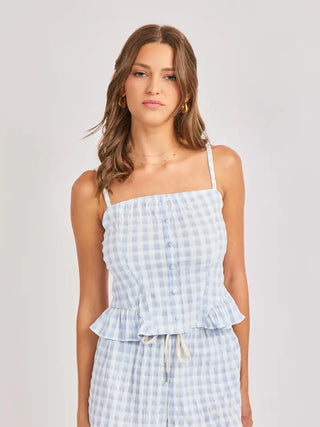 SADIE AND SAGE | Starlet Gingham Set - Sky Blue