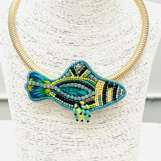 TWO FORTY TWO | Spring Sassy Fish Necklace - Blue & Green