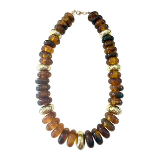 Gemelli | Rowell Beaded Disc Necklace Tortoise
