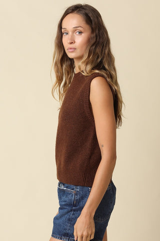 Olivaceous Rosa Essential Sweater Vest Brown