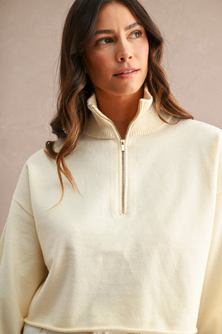 Aven Half-Zip Sweater Cream