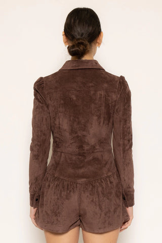 Zoey Collar Romper Chocolate