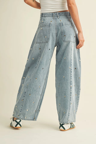 Jessy Studded Barrels Denim