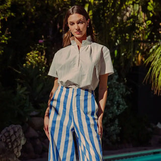Dunning Wide Legs Pants White Royal
