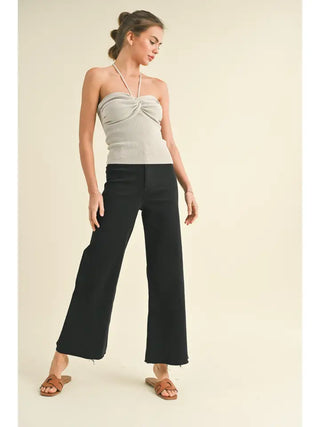 The Sutton Wide Leg Denim Fade Black