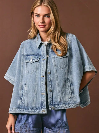 LE LIS | City Chic Denim Cape Jacket