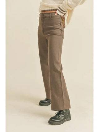 The Sutton Wide Leg Denim Brown