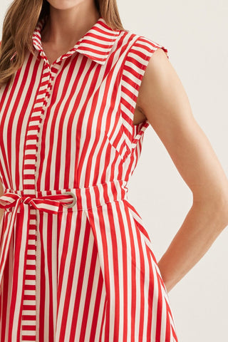 ENTRO Venise Striped Midi Dress, striped midi dress