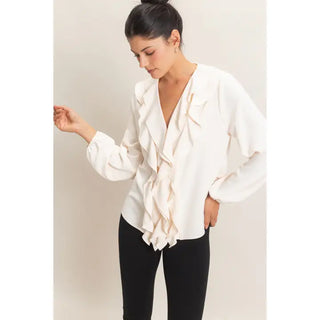 Caroline Ruffle Blouse Cream