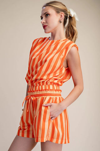 GLAM | Charlie Stripe Padded Set - Orange