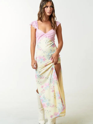 The Buttercream Bloom Lace Maxi Dress