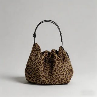 Faux Suede Ruched Shoulder Bag Oliver Leopard