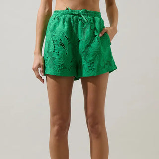 SUGARLIPS | Friona Eyelet Taliya Drawstring Shorts