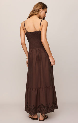 Z SUPPLY | Esti Embroidered Maxi Dress Chocolate Cherry