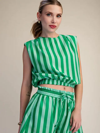 GLAM | Charlie Stripe Padded Set - Kelly Green