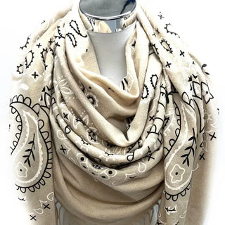 Dylan Bandana Blanket Scarf Tan