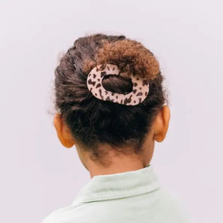 TELETIES | Round Flat Hair Clip | Medium | Blonde Tortoise