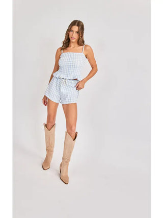 SADIE AND SAGE | Starlet Gingham Set - Sky Blue