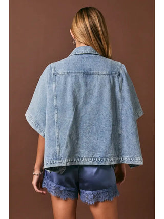 LE LIS | City Chic Denim Cape Jacket